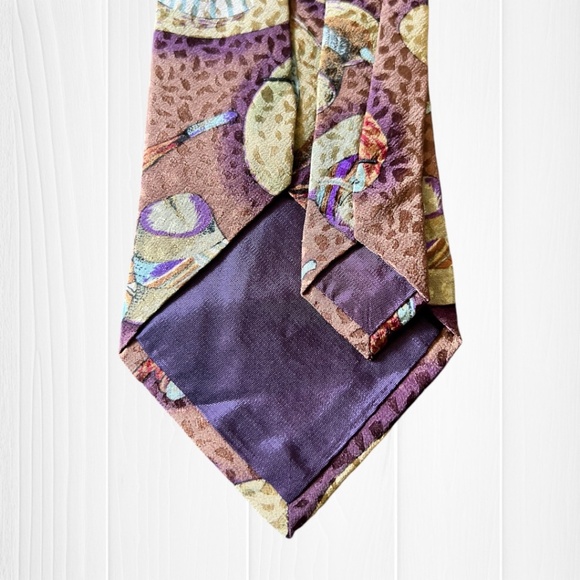 L’OISEAU 100% Silk Men’s Tie - Fedora and Smoking Pipe - Picture 5 of 7